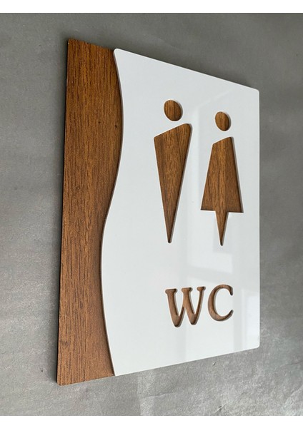White Pearl Mdf Serisi Wc Yönlendirme Levhası