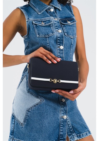 US25235 Kadın Çapraz Çanta Lacivert - Kırmızı fiyatları