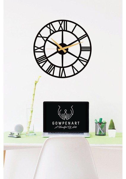 Roma Rakamlı Metal Siyah Duvar Saati 1,5 mm Kalınlık 50X50 cm fiyatları