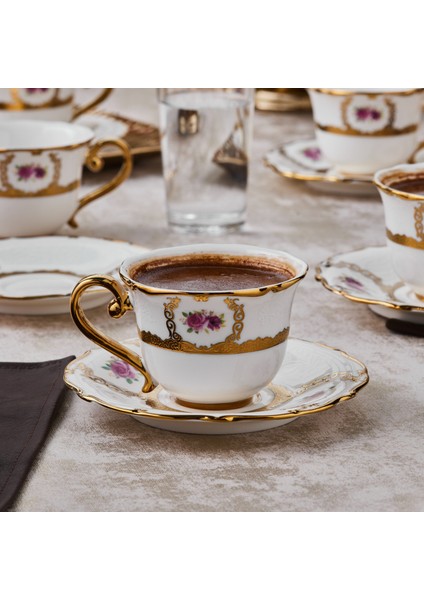 Royal Bone Elizabeth 6 Kişilik Kahve Fincan Takımı 90 ml