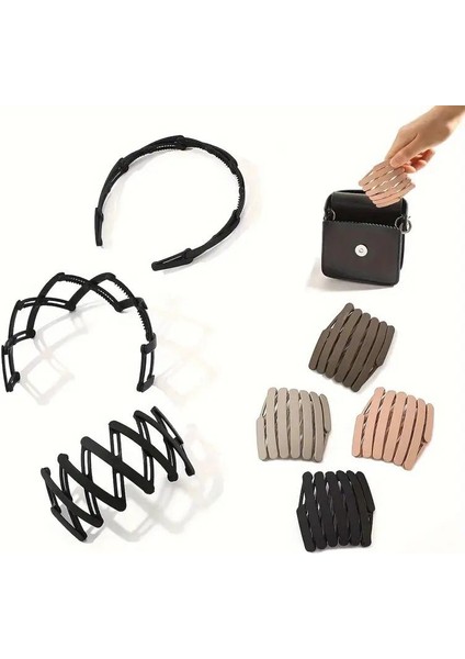 Kahverengi Katlanır Taşınabilir Çanta Içi Taç Toka 1 Adet