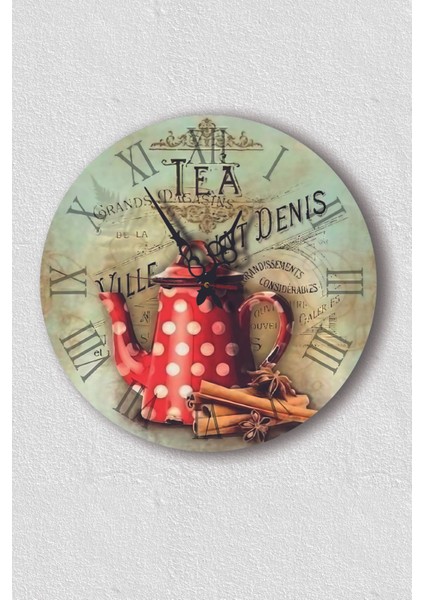Uv Mutfak Duvar Saati, Tea Tasarımlı Duvar Saati, Home, Kitchen, Wall Clock