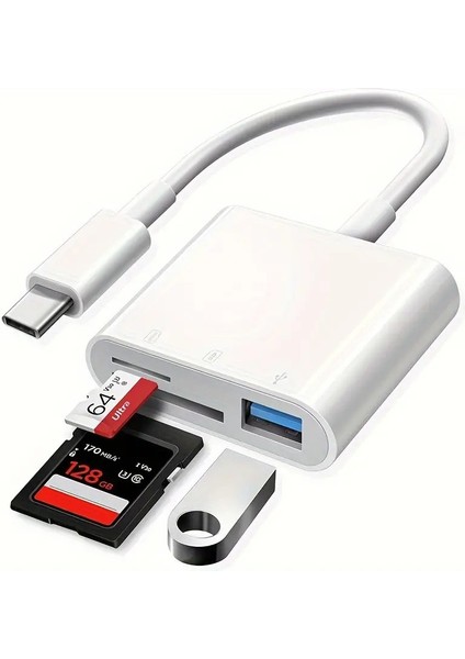 FXN-22M Usb-C Sd iPad Pro MacBook Air Pro Dell Xps, Galaxy S10/S9 Veri Aktarım Kart Okuyucu