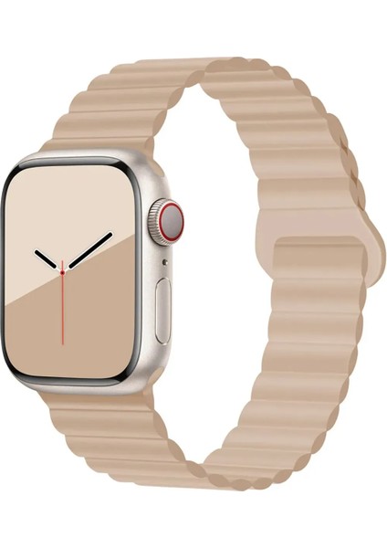 Digizone Apple Watch Series 2/3/4/5/6/7/8/9/se 38MM 40MM 41MM Uyumlu Mıkantıslı Silikon Kordon