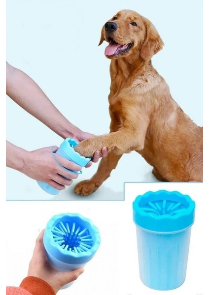 2 Adet Köpek Kedi Pati Ayak Yıkama Kovası Silikon Fırçalı Pati Temizleme Bardak 11X9 cm