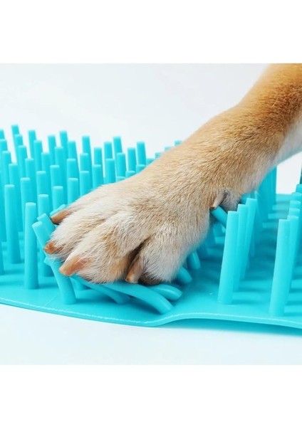 2 Adet Köpek Kedi Pati Ayak Yıkama Kovası Silikon Fırçalı Pati Temizleme Bardak 11X9 cm
