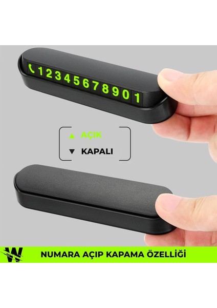 2 Adet Araç Içi Park Numaralığı Numaratör Park Telefon Numarası Araba Torpido Cam Cep Telefon Kartı