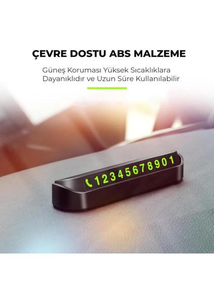 2 Adet Araç Içi Park Numaralığı Numaratör Park Telefon Numarası Araba Torpido Cam Cep Telefon Kartı