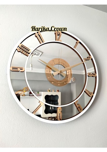 Gerçek Aynalı Dekoratif Duvar Saati (50 Cm)