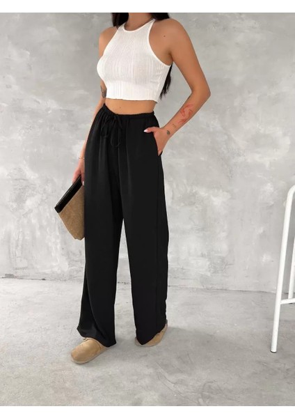 Ayrobin Oversize Kadın Pantalon - Siyah