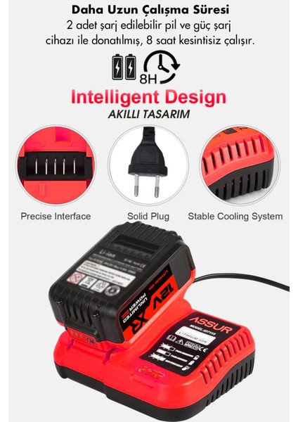 12V Çift Akülü Çelik Mandren Akülü Vidalama Şarjlı Matkap