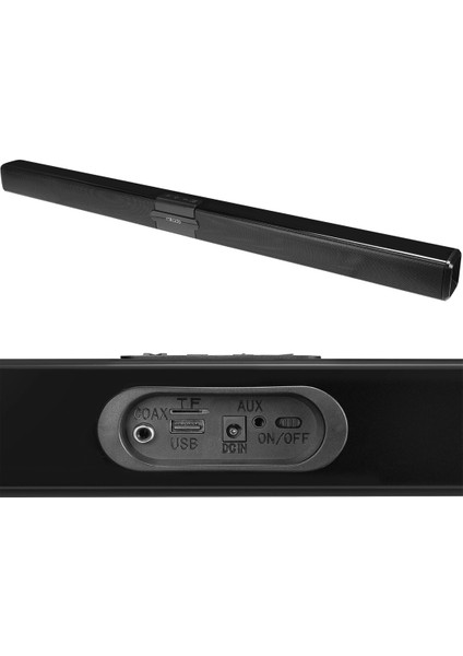 Siyah 10WX2 12V/1.5A Bt USB Aux Tf Kartlı Ev Sinema Soundbar Hoparlör MD-SB101