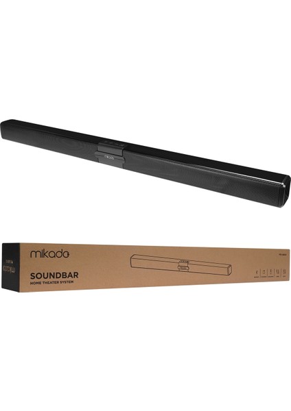 Siyah 10WX2 12V/1.5A Bt USB Aux Tf Kartlı Ev Sinema Soundbar Hoparlör MD-SB101