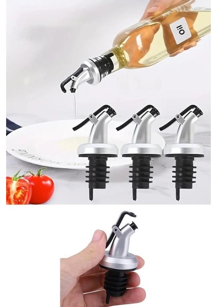 5 Adet Kapaklı Damlatmaz Yağ Tıpası Yağdanlık Şişe Ucu Yağlık Sirkelik Sosluk