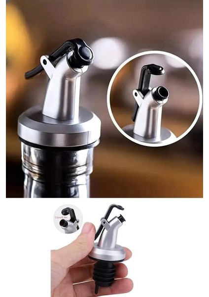 5 Adet Kapaklı Damlatmaz Yağ Tıpası Yağdanlık Şişe Ucu Yağlık Sirkelik Sosluk