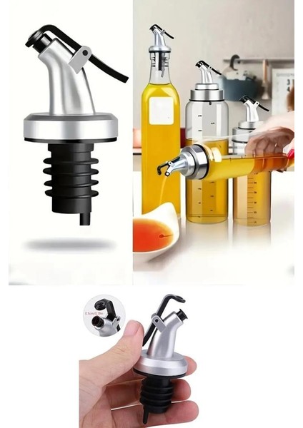 5 Adet Kapaklı Damlatmaz Yağ Tıpası Yağdanlık Şişe Ucu Yağlık Sirkelik Sosluk