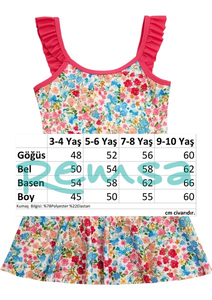 Uv Korumalı Kısa Kollu Şortlu Elbise Mayo Kız Çocuk Yüzücü Mayo 5226 Pembe