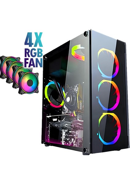 TC52 Ryzen 5 3600 32GB 3200MHZ Ram 512GB SSD R7 240 128 Bit 23.6'' Curved Masaüstü Oyuncu Bilgisayar