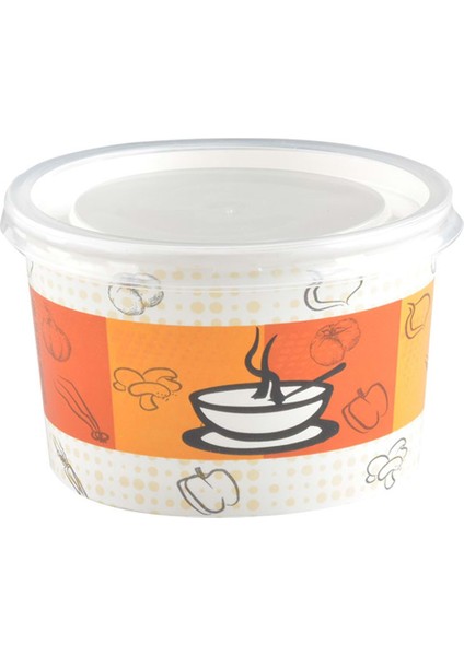 Çorba Kasesi Karton Kapaklı Set 16 Oz 50 Adet