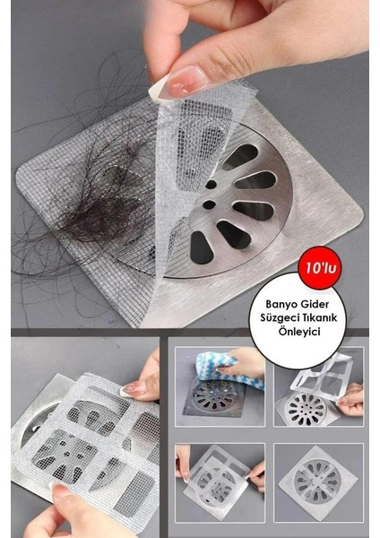 10 Adet Banyo Gider Süzgeci Saç Yakalayıcı Süzgeç Banyo Duş Gider Tıkanık Önleyici Süzgeç modelleri