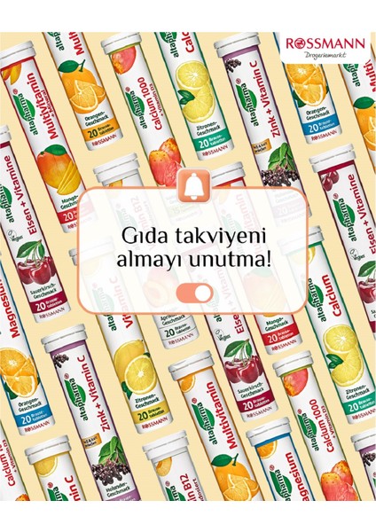 Vitamin C + Çinko İçeren Takviye Edici Gıda Efervesan Tablet Kara Mürver Aromalı 20 adet