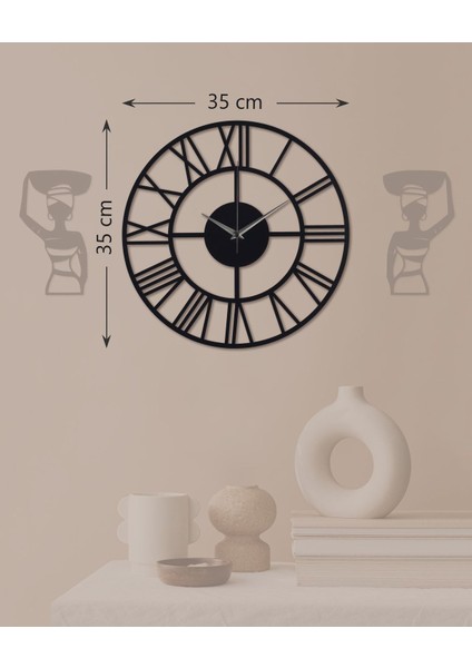 Dekoratif Ahşap Siyah Roma Rakamlı Duvar Saati 35 cm fiyatları