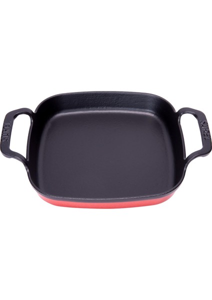 Kare Düz Sahan Kırmızı 22 cm