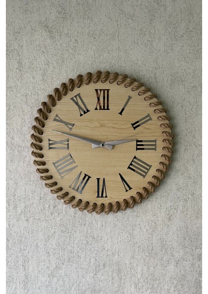 40X40 cm Hasır Ipli Dekoratif Duvar Saati - 18 Renk Seçeneği, Sessiz ve Dayanıklı Mekanizma modelleri