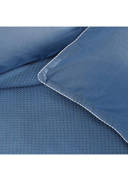Liya Tek Kişilik Pamuk Pike Takımı - Indigo fiyatları