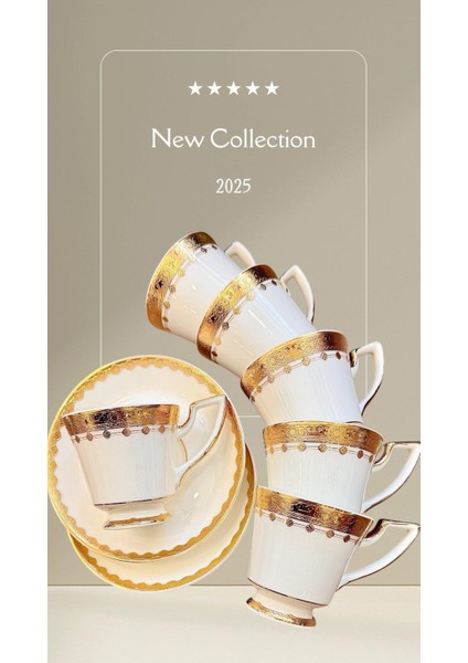 Royking 6 Kişilik 12 Parça Limited Edition Kahve Fincan Takımı