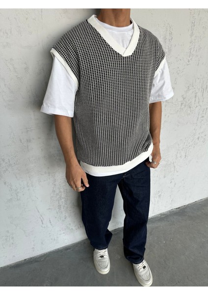 Siyah Nokta Desenli Triko Süveter fiyatları