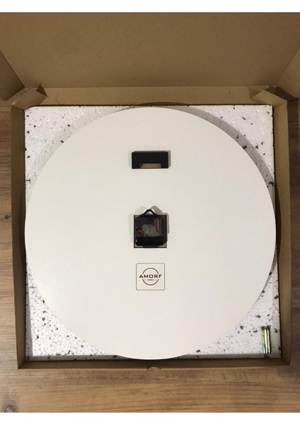 Ahşap Geometrik Desenli Mürdüm Duvar Saati 48X48 cm indirimleri