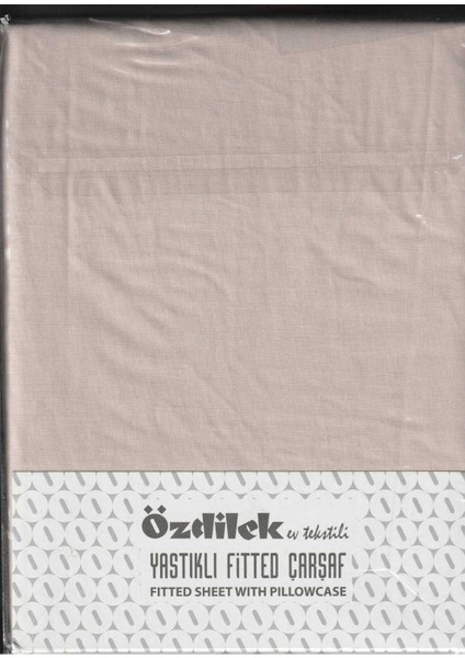 Fitted Lastikli Çarşaf Seti Yastıklı Çarşaf Pamuk Ranforce 100 x 200 Sütlü Kahve