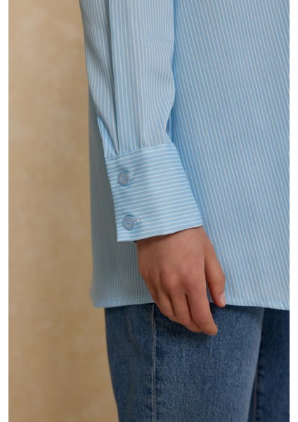 Çizgili Basic Poplin Gömlek