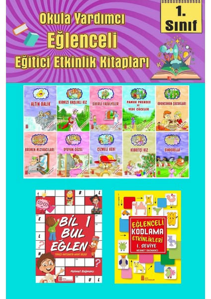 1.sınıflar Için Okumayı Sevdiren 10 Lu Hikaye Seti -Bil Bul Eğlen-Kodlama 13 (Okulda Evde Tatilde)