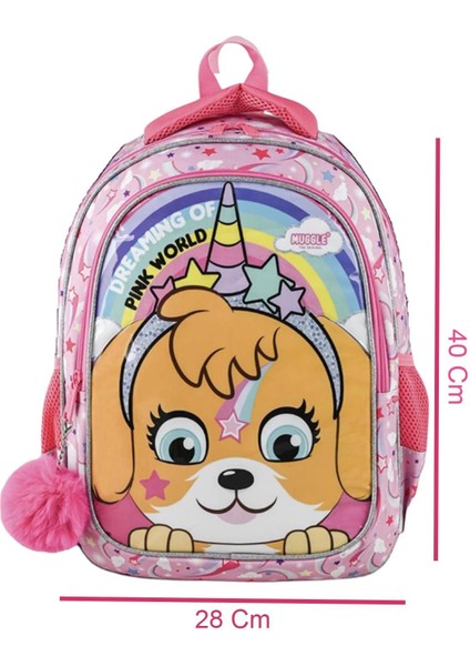 2 Bölmeli Pink World Okul Sırt Çantası Pembe (MU-9032) fiyatları