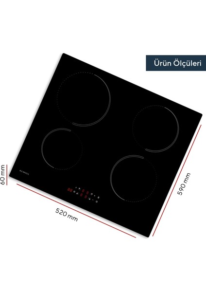 Elektrikli Indüksiyonlu Dört Gözlü Ankastre Ocak Hı6-4tb modelleri
