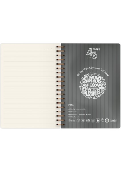 Utopia Spiralli Defter Çizgili Empire 17X24 cm indirimleri