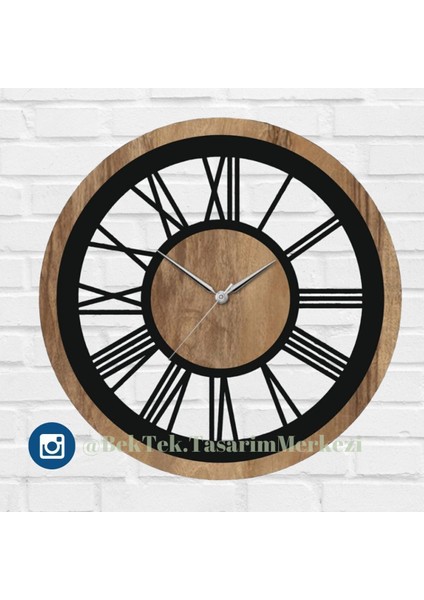 Roma Rakam Ahşap Sessiz Duvar Saati-5 mm Kalın Malzeme fiyatları