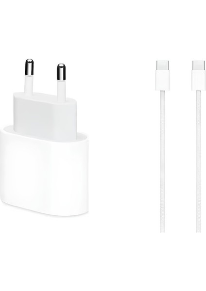 35W Apple İphone 15 - 16 - Pro - Pro Max Type-C to Type-C Hızlı Şarj Aleti Seti Kablo ve Adaptör