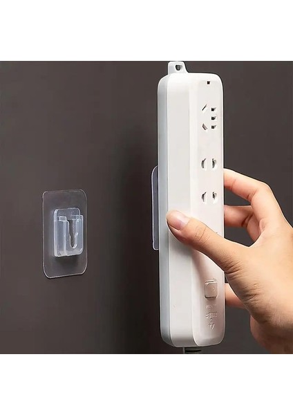 10 Çift Yapışkanlı Geçmeli Klips Askı Eşya Tablo Resim Duvar Askısı Banyo Sabitleme Askısı