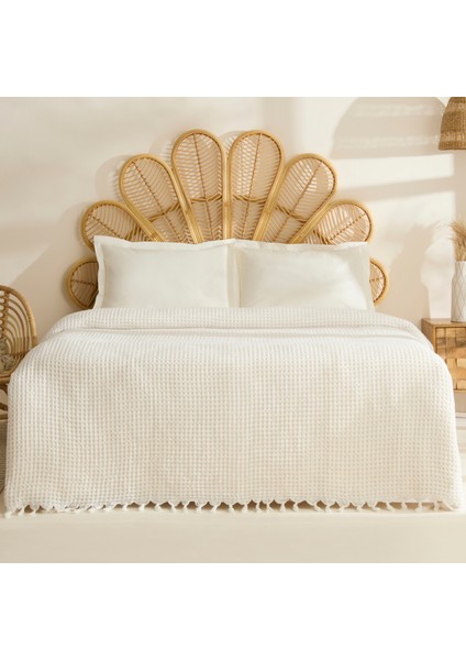 Mady Cotton Waffle Çift Kişilik Tek Pike Beyaz
