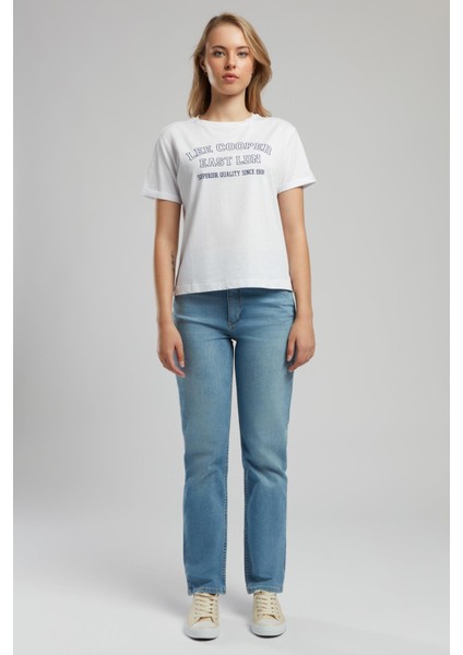 Cosep Kadın O Yaka T-Shirt Beyaz