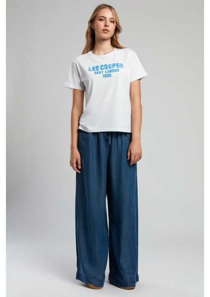 Digital Kadın O Yaka T-Shirt Beyaz