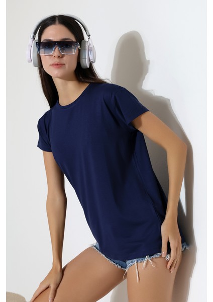 Salaş Bisiklet Yaka T-Shirt 21256 Antrasitmelanj