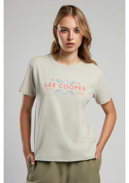 Leicester Kadın O Yaka T-Shirt Taş modelleri