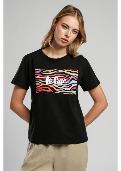 Zebrars Kadın O Yaka T-Shirt Siyah modelleri