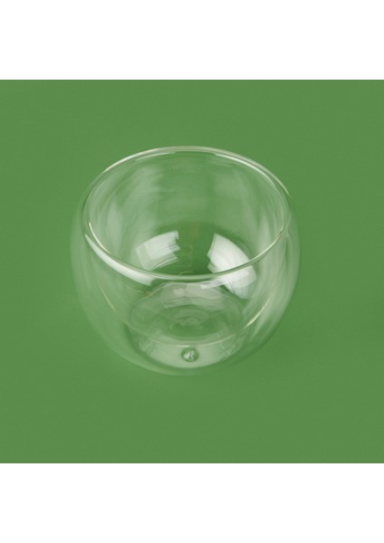 Çift Cidarlı Cam Kase - Şeffaf - 10X7 cm modelleri