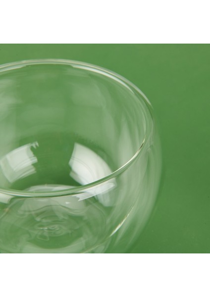 Çift Cidarlı Cam Kase - Şeffaf - 10X7 cm fırsatları