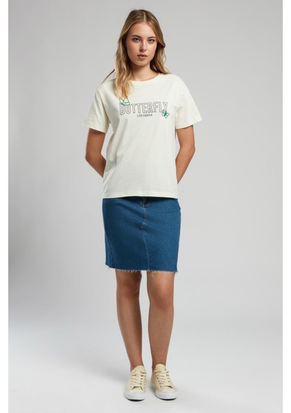 Butterfly Kadın O Yaka T-Shirt A. Sari